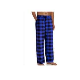 Women's Stretch Plaid Casual Pants With Pockets (Option: Blue-S)