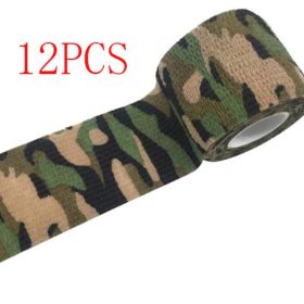 Camouflage Non-woven Elastic Bandage (Self-adhesive) (Option: 8style-5cm-12PCS)