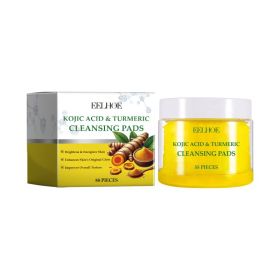 EELHOE Turmeric Cleansing Pad Gently Cleanses Face, Brightens And Nourishes Skin, Refreshing Skin Care Cleansing Pad (Option: 55 PIECES-121.5g-2.6*2.6*2.28inch)