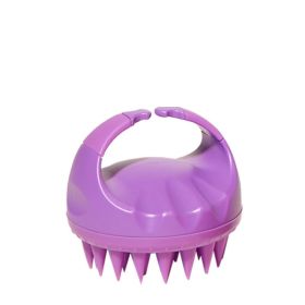Factory Direct Sales Amazon Hot Sale Hand-held Silicone Shampoo Brush Massage Brush Shampoo Comb Bath Massage Tool (Option: Purple)