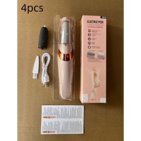 Electric Foot Grinder Foot Peeling Machine Foot Repair Tool (Option: Toothpaste Box Pink 4pcs)