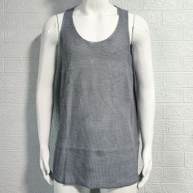 Men's Summer Loose Sleeveless Knitted Vest (Option: Gray-M)