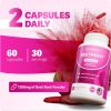 Rosabella Organic Beet Root Capsules - 1300mg Beet Root Powder Aids Healthy Circulation & Vitality, Non-GMO, Beet Root Supplement - 60 Capsules